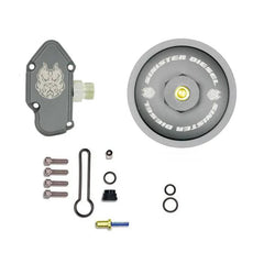 2003-2007 Powerstroke "Blue Spring" Kit w/Billet Spring Housing + Fuel Filter Cap In Gray